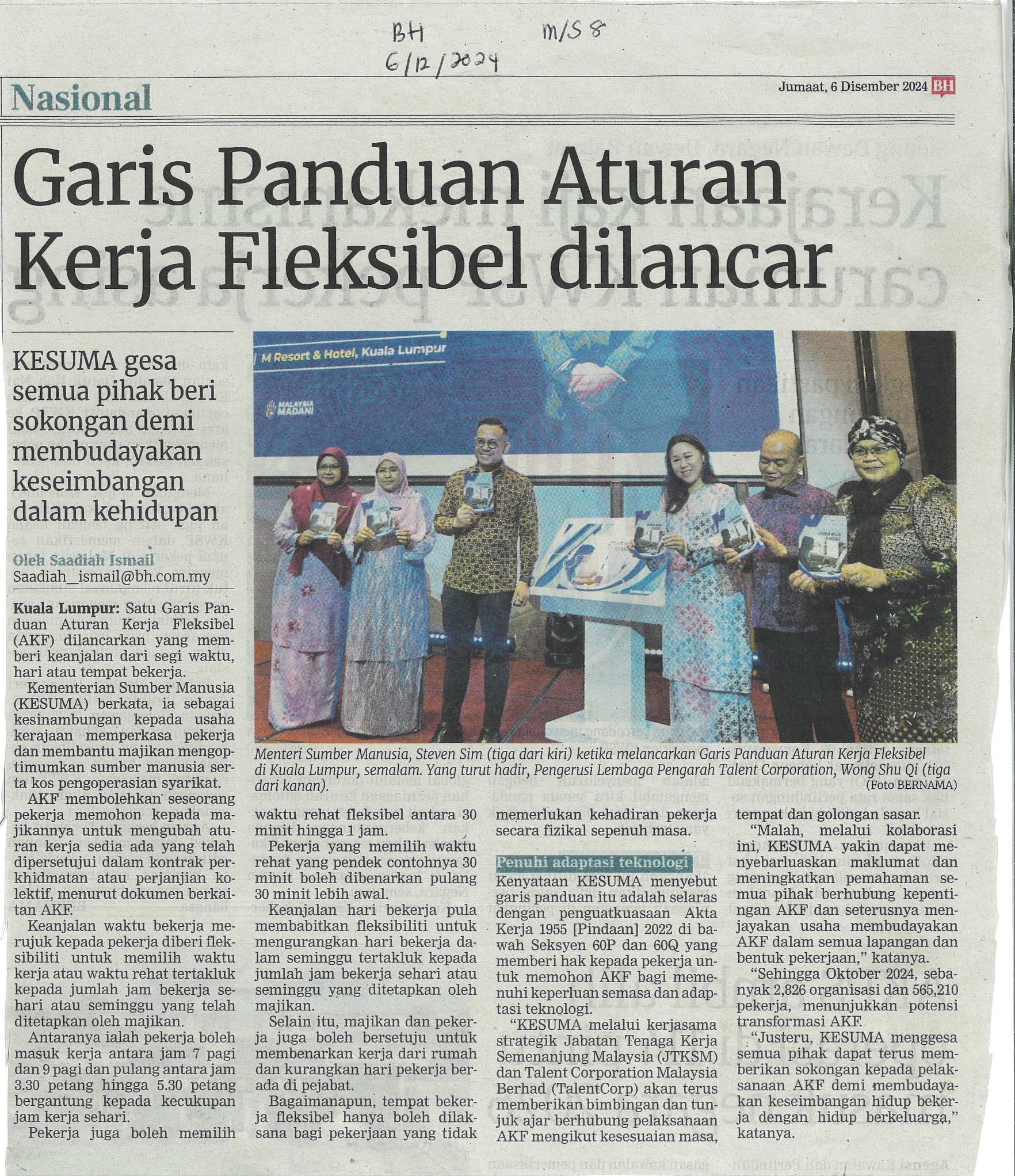 Garis Panduan Aturan Kerja Fleksible Dilancar 