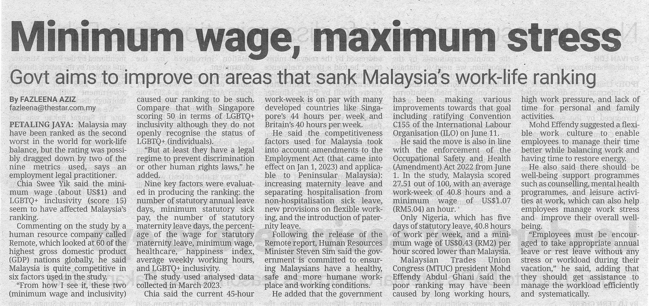 Minimum wage, maximum stress