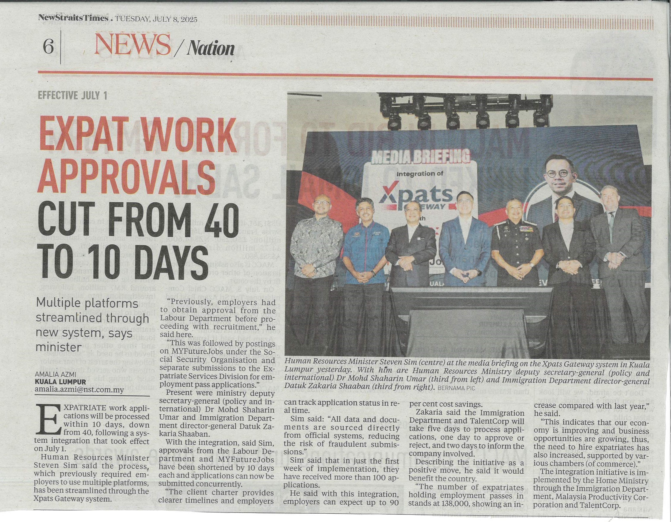 Expat Work Approvals Cut From 40 to 10 Days