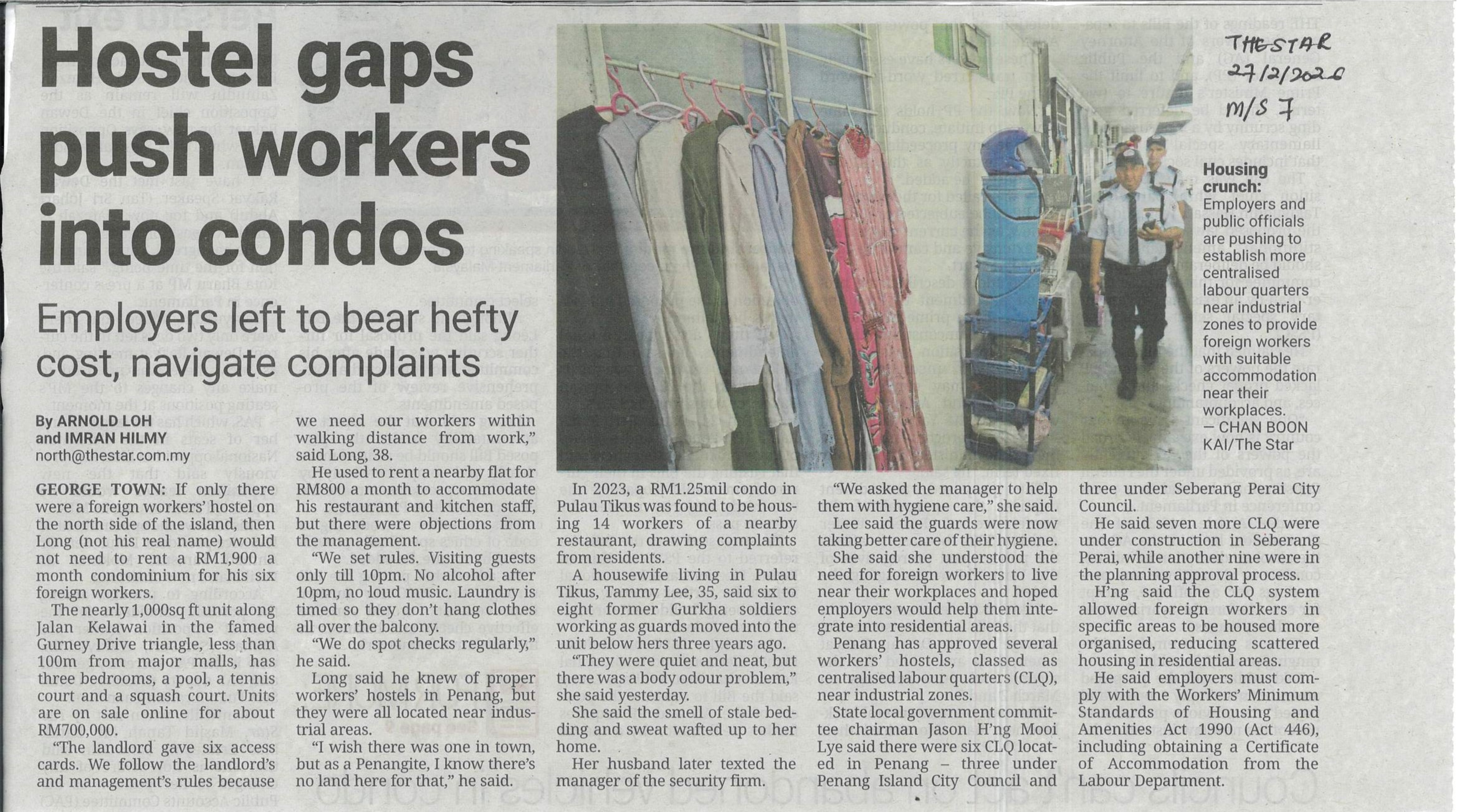 hostel gasp push workers into condos