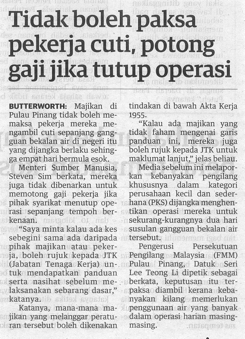 tidak boleh paksa pekerja cuti, potong gaji jika tutup operasi